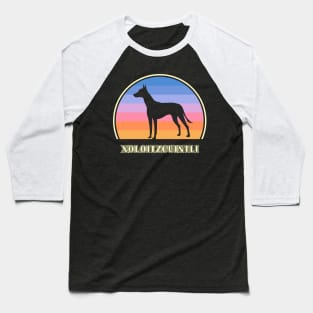 Xoloitzcuintli Vintage Sunset Dog Baseball T-Shirt
